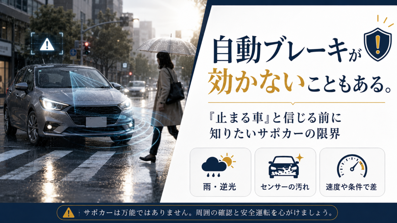 自動ブレーキが効かないこともある。「止まる車」と信じる前に知りたいサポカーの限界