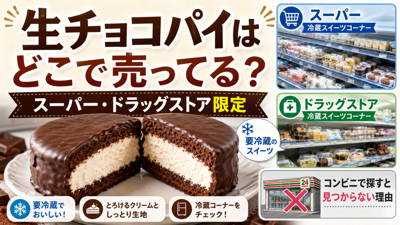 ロッテの生チョコパイはどこで売ってる？スーパー・ドラッグストア限定、コンビニで探すと見つからない理由