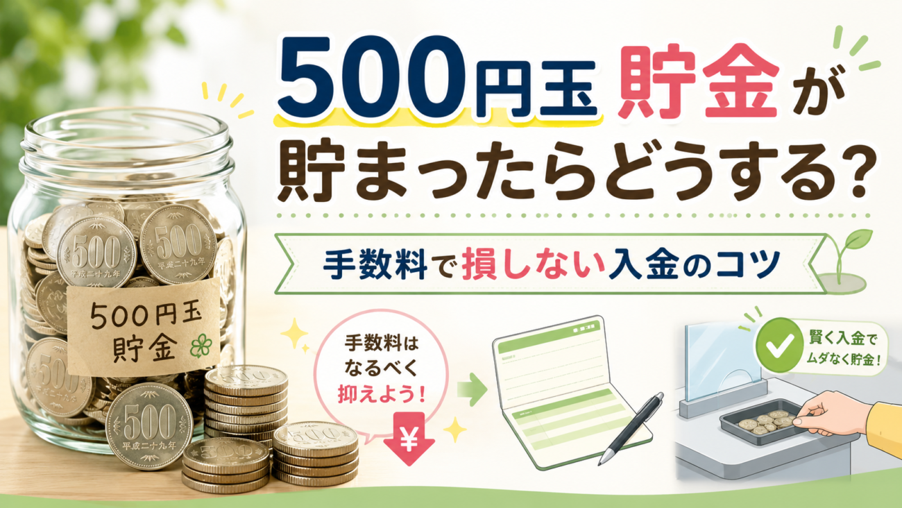500円玉貯金が貯まったらどうする?手数料で損しない入金のコツ