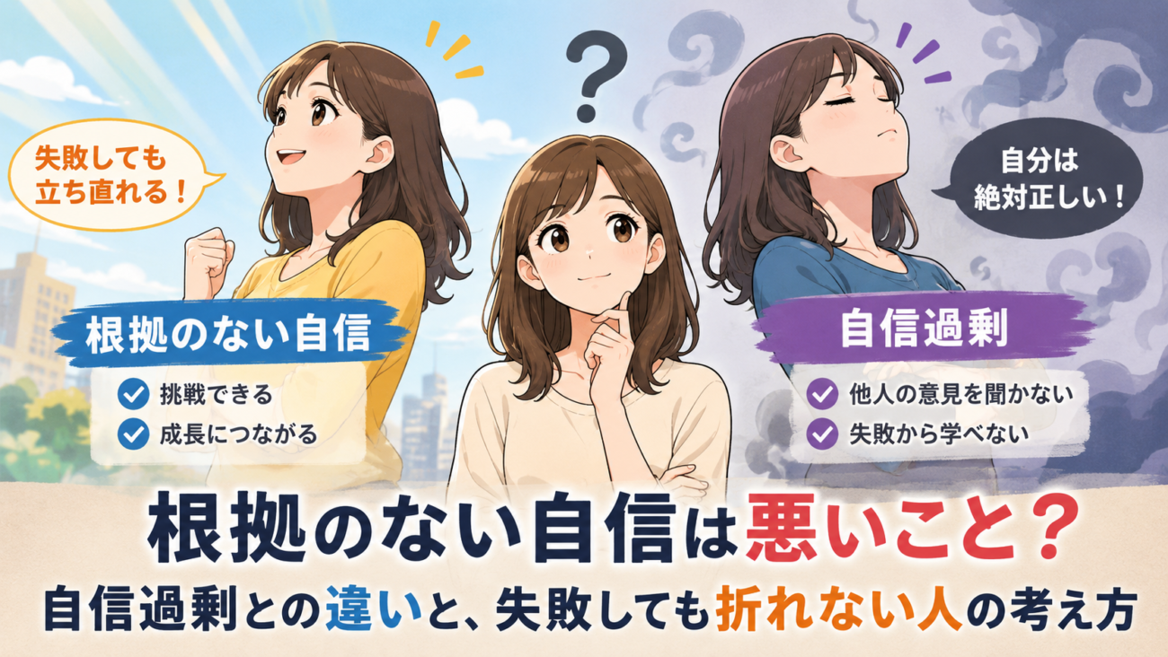 根拠のない自信は悪いこと?自信過剰との違いと、失敗しても折れない人の考え方