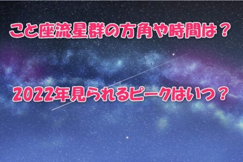 こと座流星群の方角や時間は？2022年見られるピークはいつ？
