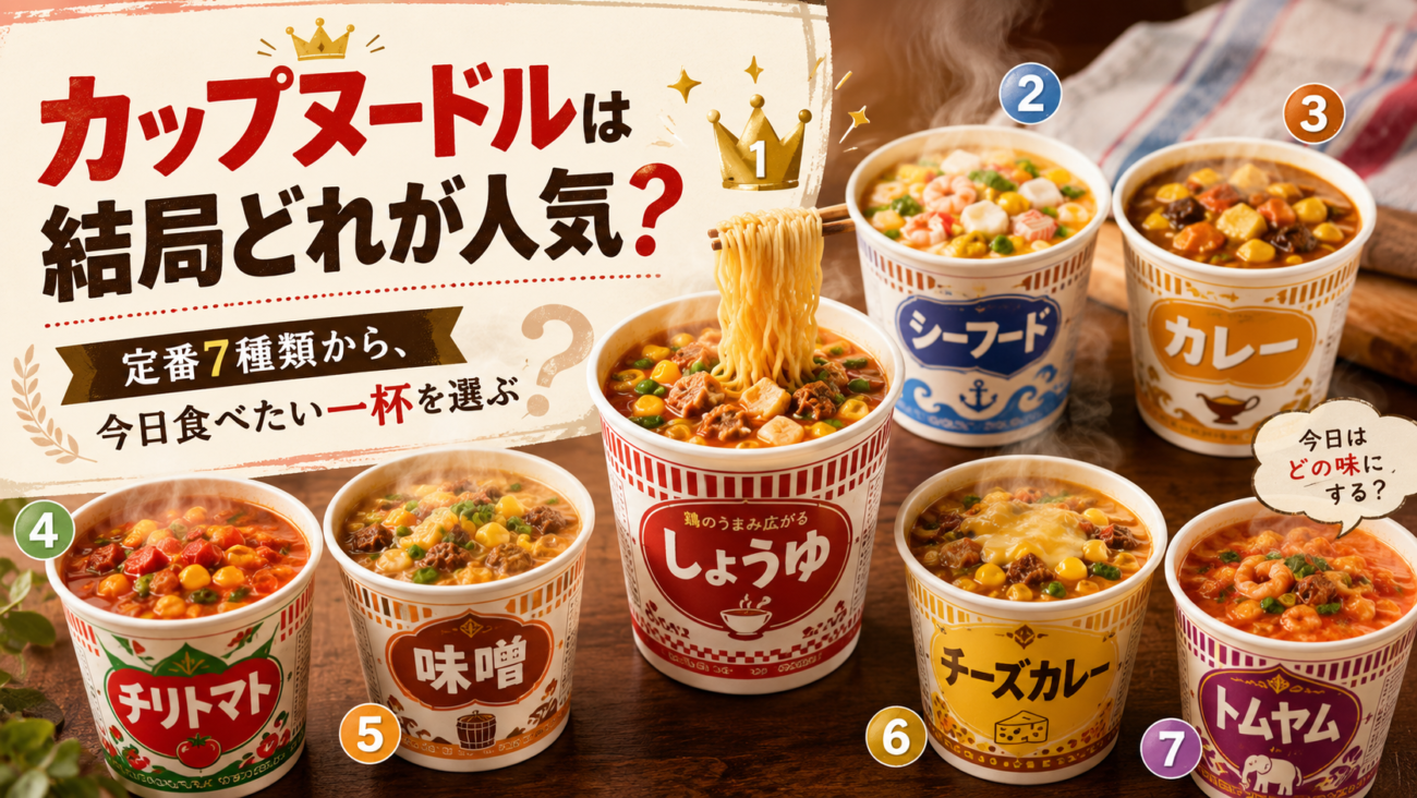 カップヌードルは結局どれが人気?定番7種類から、今日食べたい一杯を選ぶ