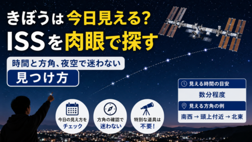きぼうは今日見える？ISSを肉眼で探す時間と方角、夜空で迷わない見つけ方