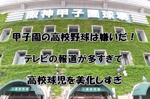 甲子園の高校野球は嫌いだ！テレビの報道が多すぎて高校球児を美化しすぎ