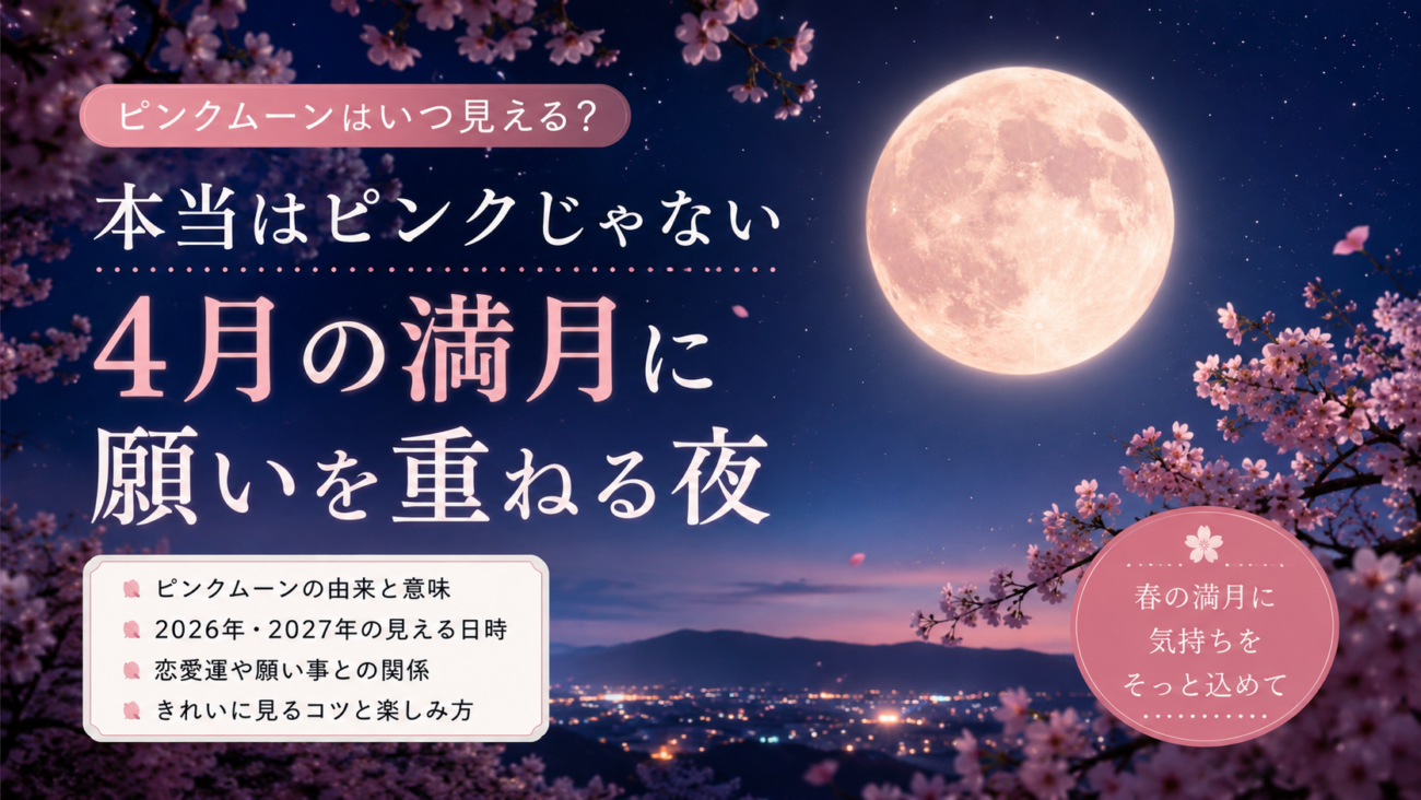 ピンクムーンはいつ見える?本当はピンクじゃない4月の満月に願いを重ねる夜