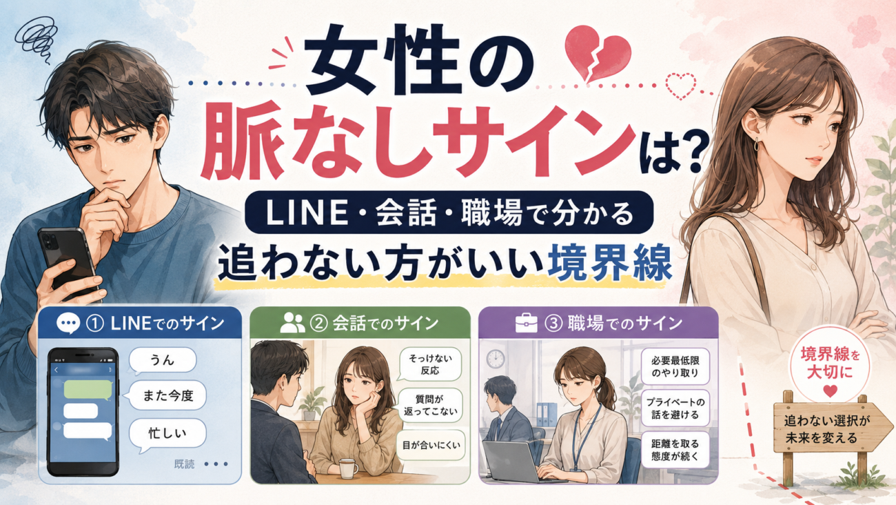 女性の脈なしサインはどこで分かる?LINE・会話・職場で、追わない方がいい境界線
