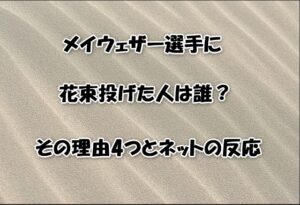 メイウェザー選手に花束投げた人は誰？その理由4つとネットの反応
