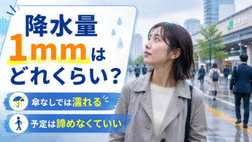 降水量1mmはどれくらい？傘なしでは濡れる、それでも予定を諦めなくていい雨