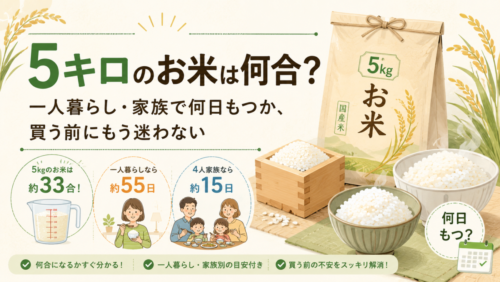 5キロのお米は何合？一人暮らし・家族で何日もつか、買う前にもう迷わない