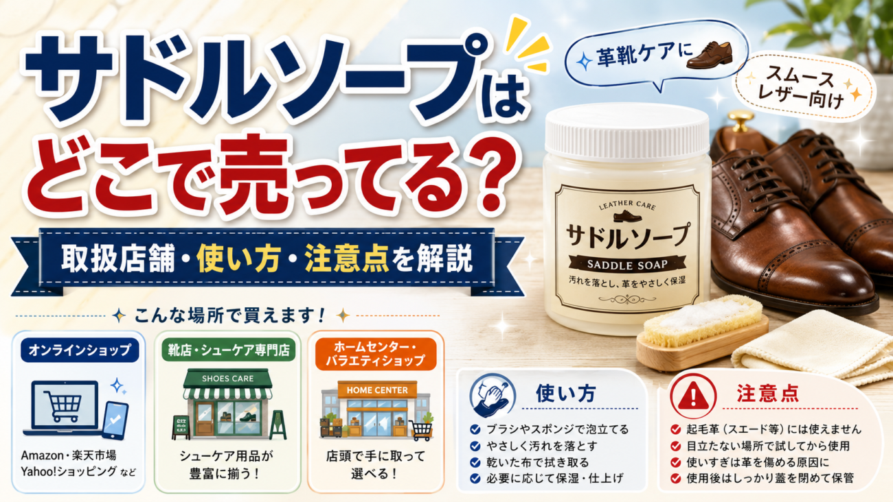 サドルソープはどこで売ってる？取扱店舗・使い方・注意点を解説