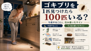 ゴキブリを1匹見つけたら100匹いる？今夜やることと、住み着いたサイン