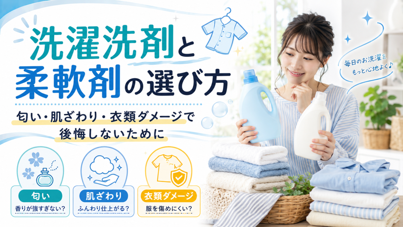 洗濯洗剤と柔軟剤の選び方|匂い・肌ざわり・衣類ダメージで後悔しないために
