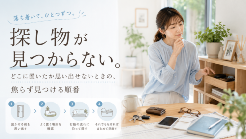 探し物が見つからない。どこに置いたか思い出せないときの、焦らず見つける順番