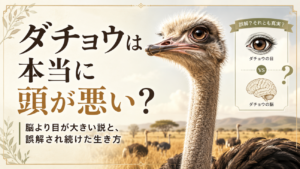 ダチョウは本当に頭が悪い？脳より目が大きい説と、誤解され続けた生き方