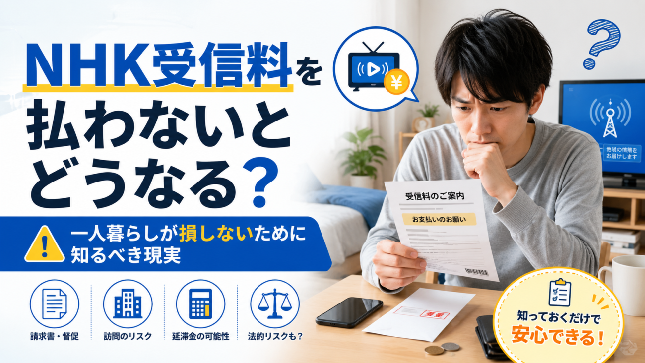NHK受信料を払わないとどうなる?一人暮らしが損しないために知るべき現実
