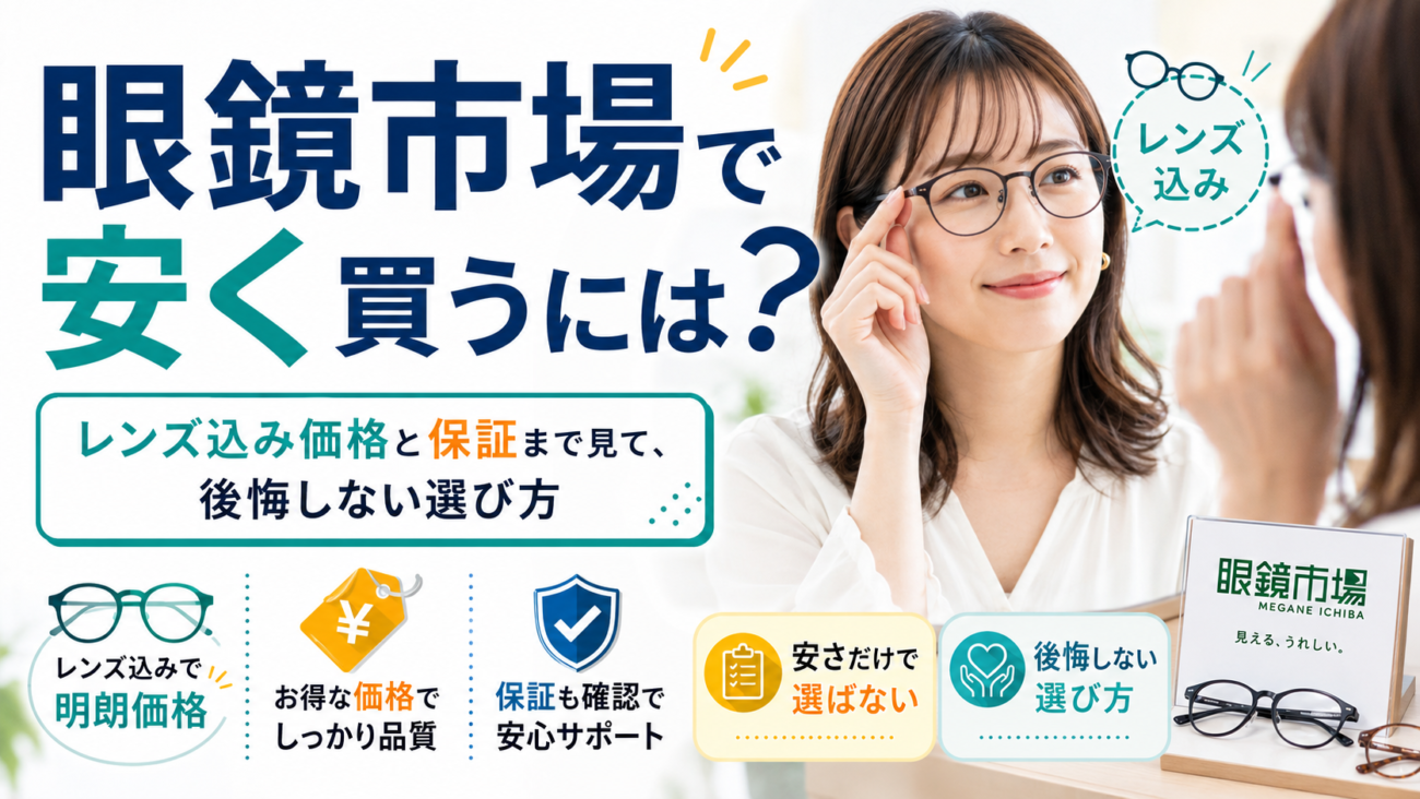 眼鏡市場で安く買うには?レンズ込み価格と保証まで見て、後悔しない選び方