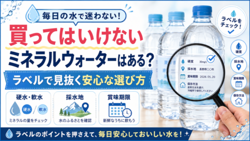 買ってはいけないミネラルウォーターはある？ラベルで見抜く安心な選び方、毎日の水で迷わない