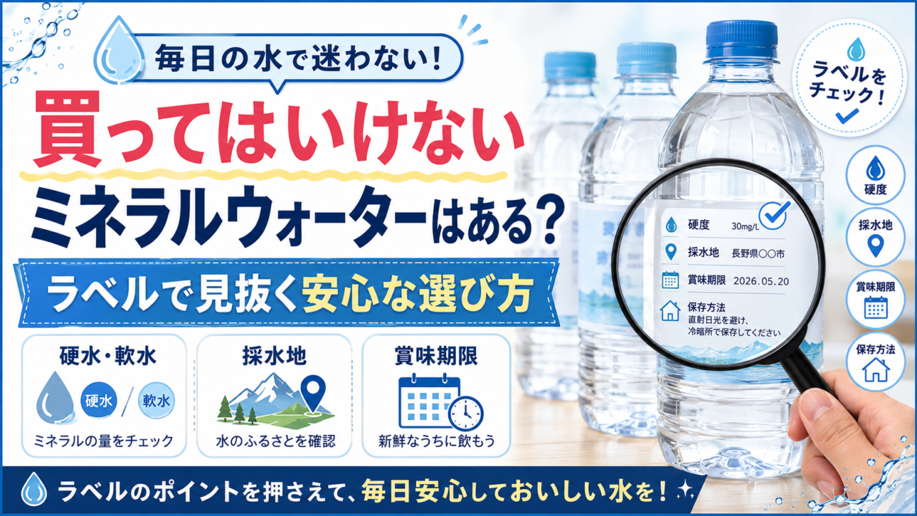 買ってはいけないミネラルウォーターはある?ラベルで見抜く安心な選び方、毎日の水で迷わない