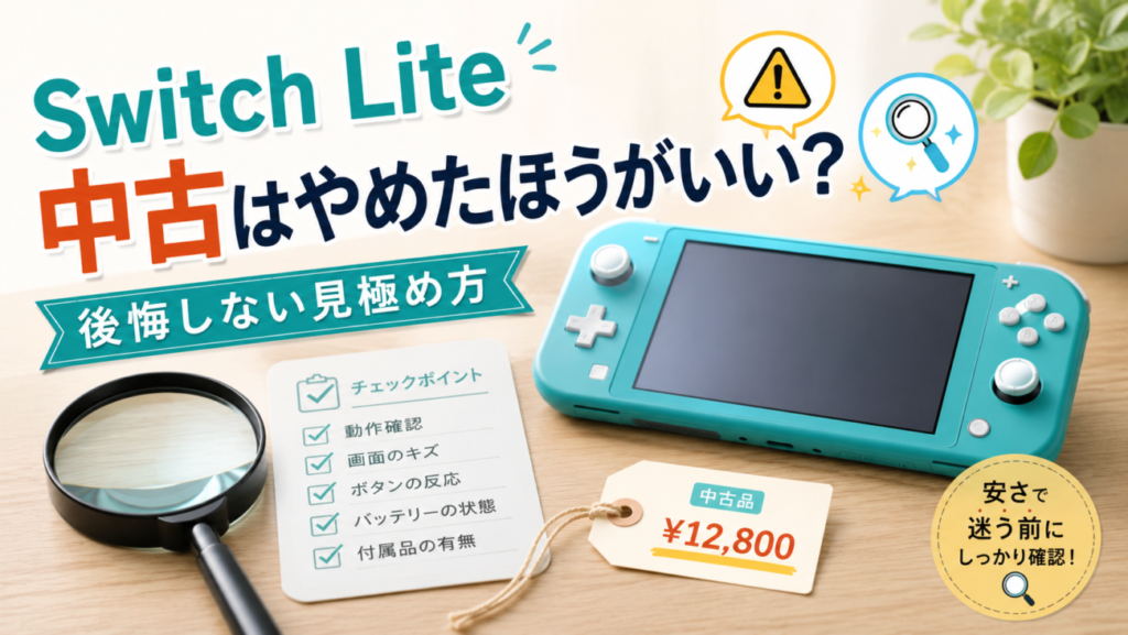 Nintendo Switch Lite（スイッチライト）の中古はやめたほうがいい？安さで迷う前に、後悔しない見極め方