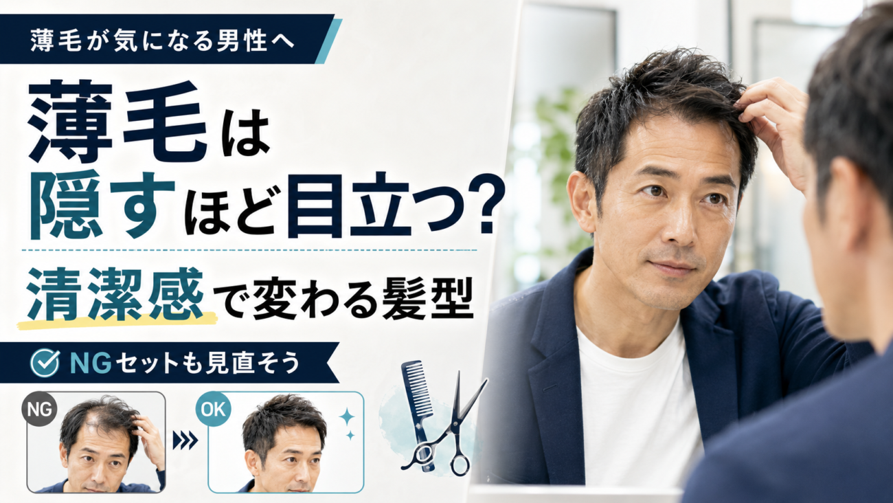 薄毛は隠すほど目立つ?男性が清潔感で変わる髪型とNGセットを見直そう