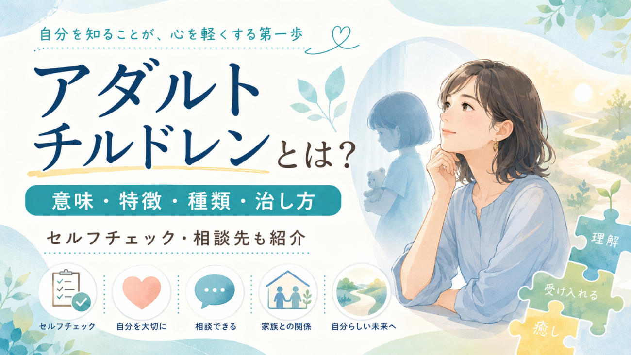 アダルトチルドレンとは？意味・特徴・種類から治し方まで徹底解説｜セルフチェックと相談先も紹介