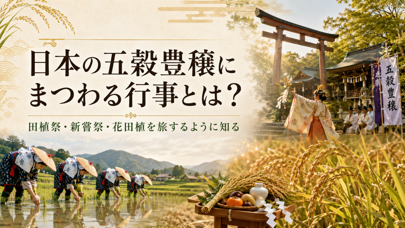日本の五穀豊穣にまつわる行事とは?田植祭・新嘗祭・花田植を旅するように知る