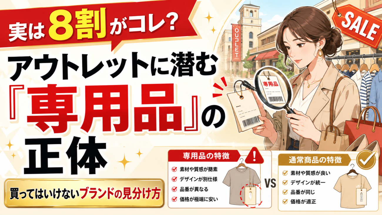 実は8割がコレ?アウトレットに潜む「専用品」の正体と、買ってはいけないブランドの見分け方