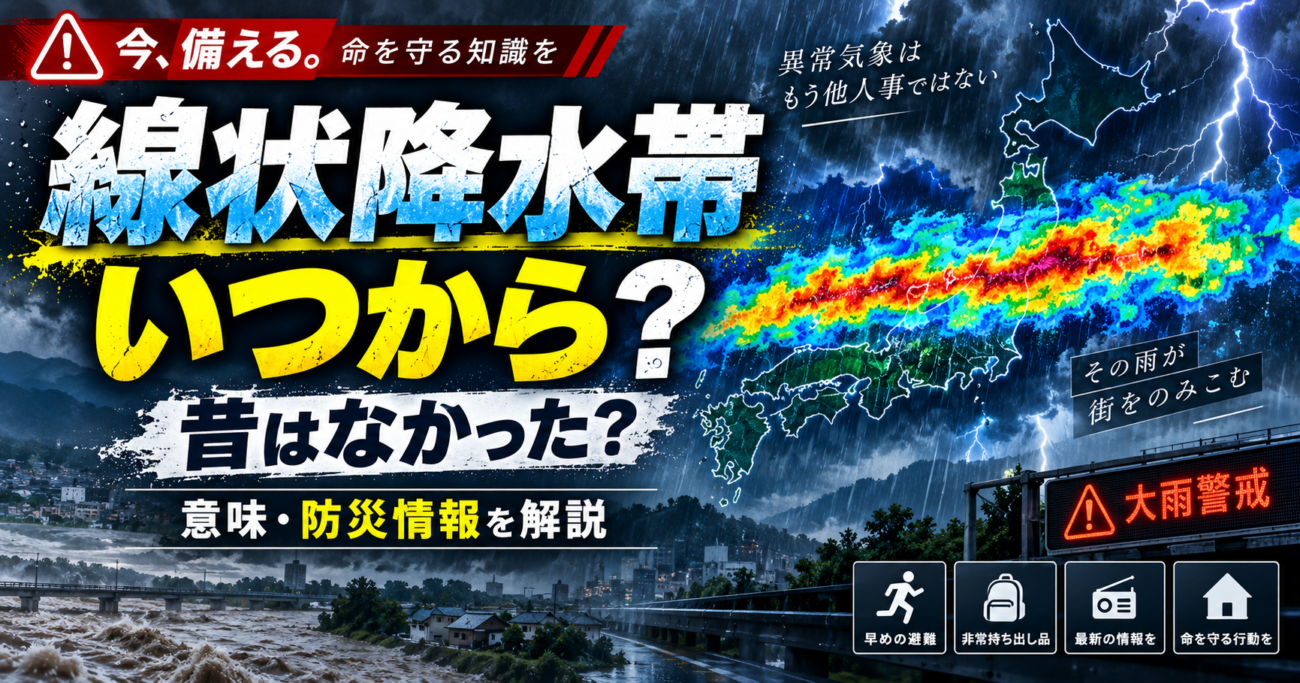線状降水帯はいつから言うようになった？昔はなかった？意味と防災情報を解説